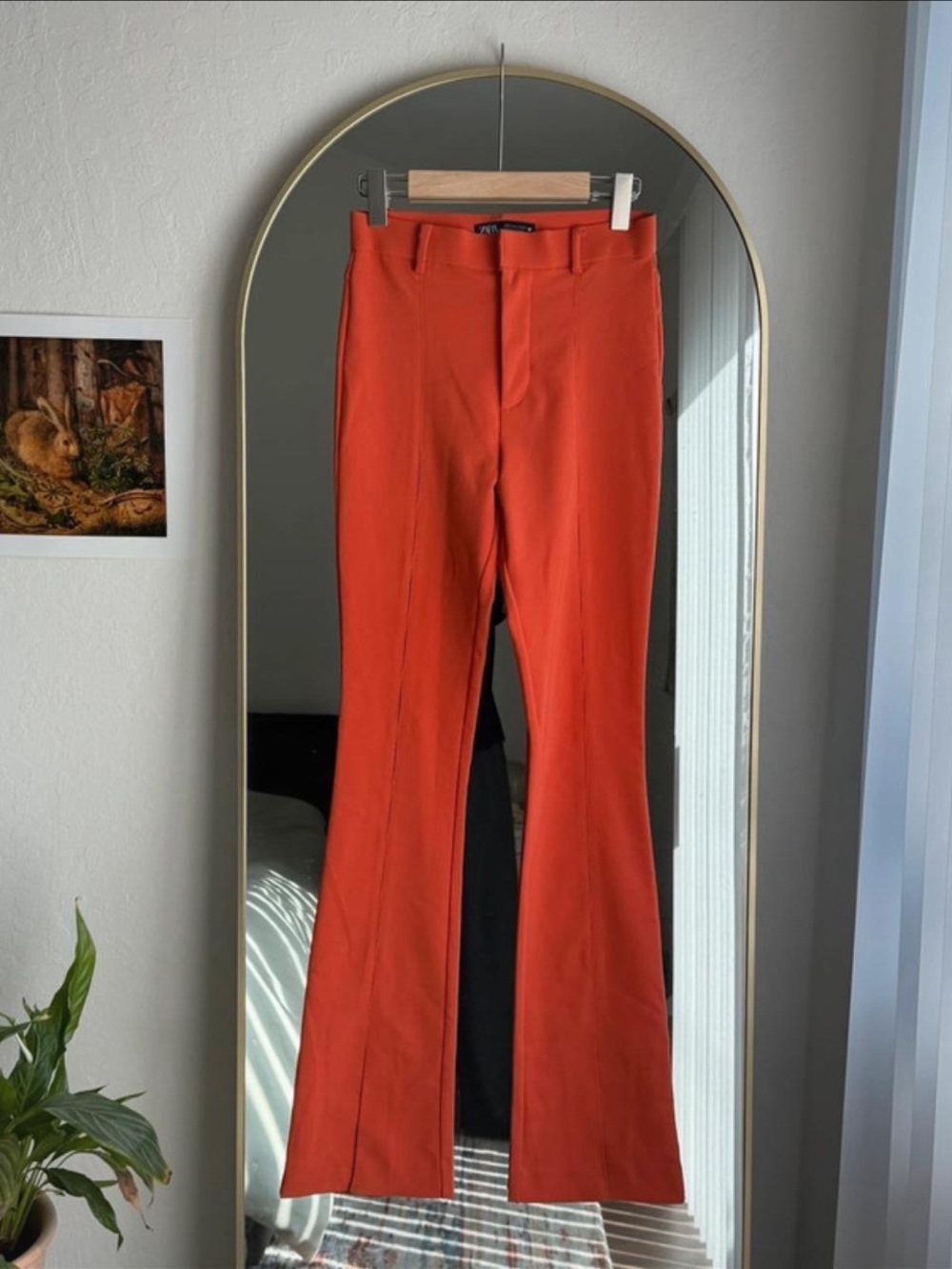 Zara Orange Skinny Cutout Pants